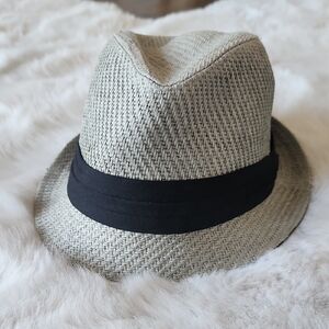 Stylish Gray Fedora Hat with Black Band